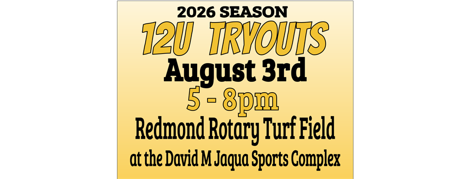 Register for 12U Tryouts for the 2026 Season
